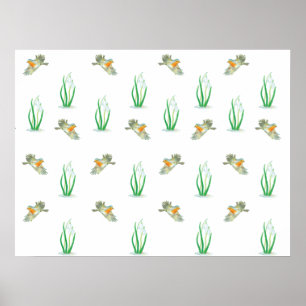 Affiche Motif de printemps Red Robin Birds et Snowdrops