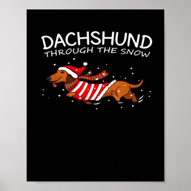 Affiche Motif de pull de Noël pour Dachshunds T-Shi classi (Devant)