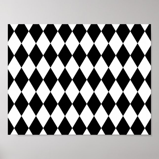 Affiche Motif de réglisse noir et blanc (Devant)