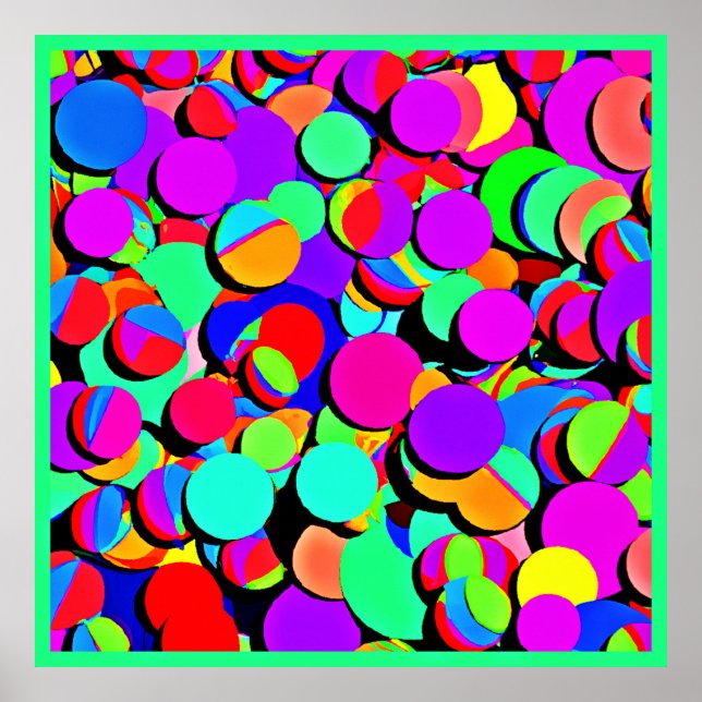 Affiche Motif de renouveau rétro et coloré (Devant)