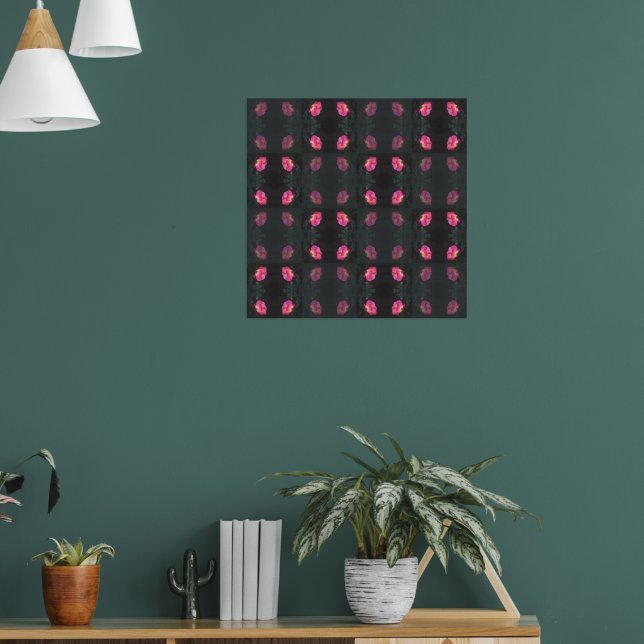 Affiche Motif de roses roses (Salon 1)