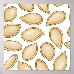 Affiche motif de semences citrouille