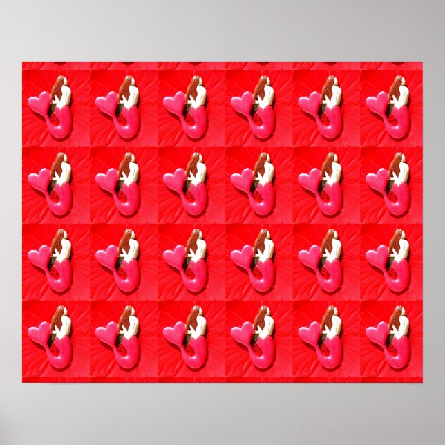Affiche motif de sirènes à queue rouge (Devant)