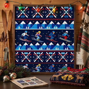 Affiche Motif de ski de Noël laid pour les Fêtes