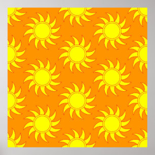 Affiche Motif de soleil impeccable. Doodle tiré à la main