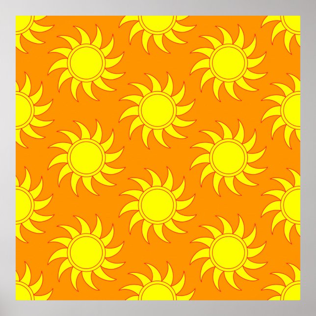 Affiche Motif de soleil impeccable. Doodle tiré à la main (Devant)