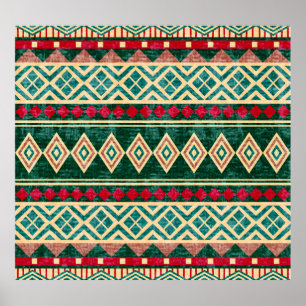 Affiche Motif de style africain géométrique Abstrait