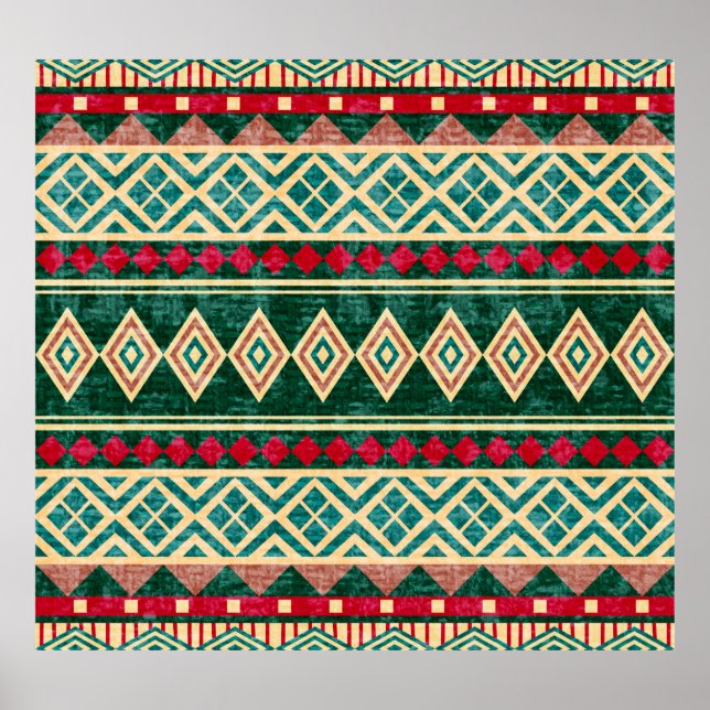 Affiche Motif de style africain géométrique Abstrait (Devant)