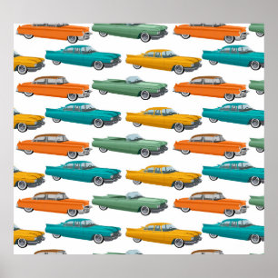 Affiche Motif de style Retro Car Fifties