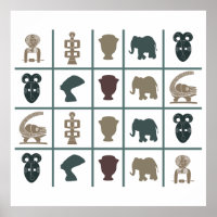 motif de symboles africains colorés