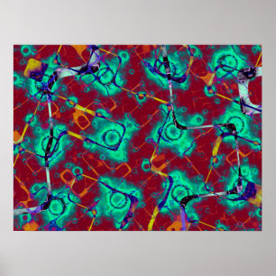 Affiche Motif de tache turquoise