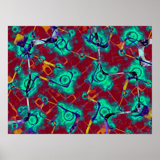 Affiche Motif de tache turquoise (Devant)