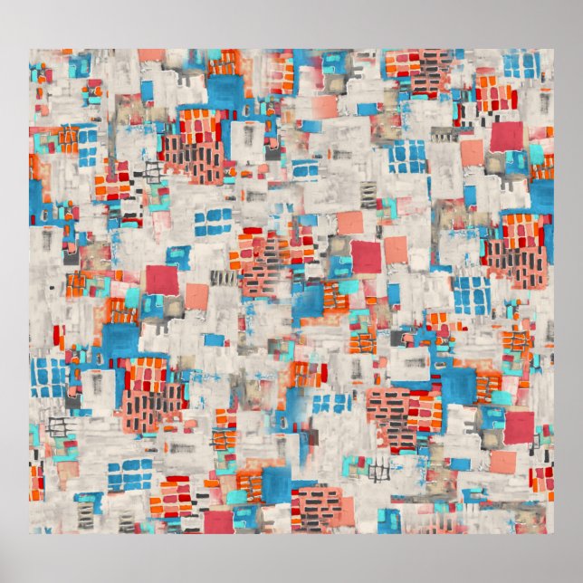 Affiche Motif de texture numérique aquarelle (Devant)