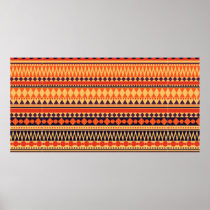 Affiche Motif de texture tribale vintage et transparente.