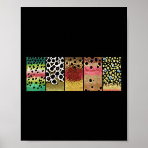 Affiche Motif de truite arc-en-ciel brun doré Cutthroat B