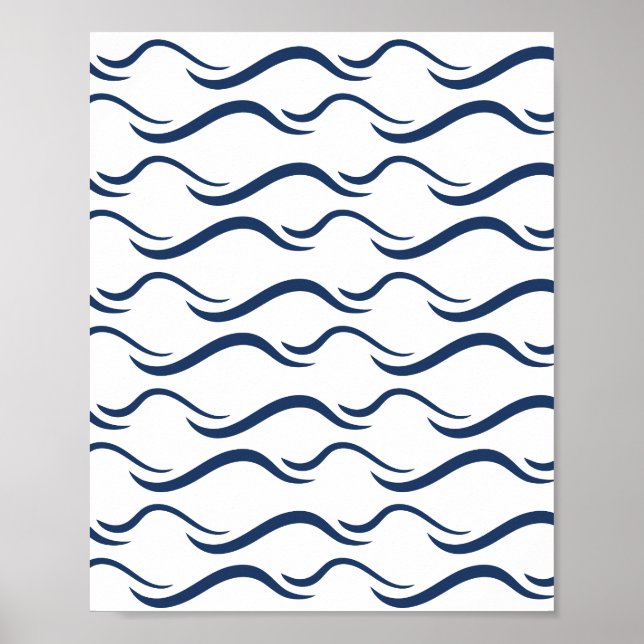 Affiche Motif de vague sans couture (Devant)