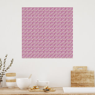 Affiche Motif de vigne botanique rose, design floral de la