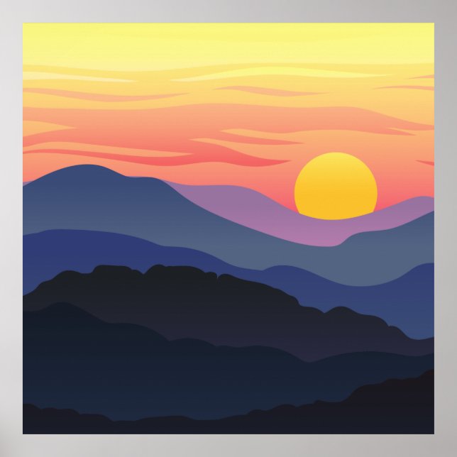 Affiche Motif de vue Sunset Abstrait (Devant)