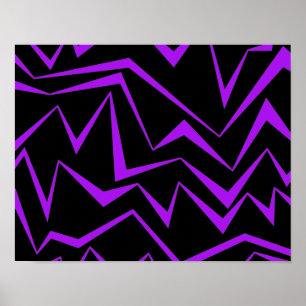 Affiche motif de zigzag géométrique Abstrait, audacieux et