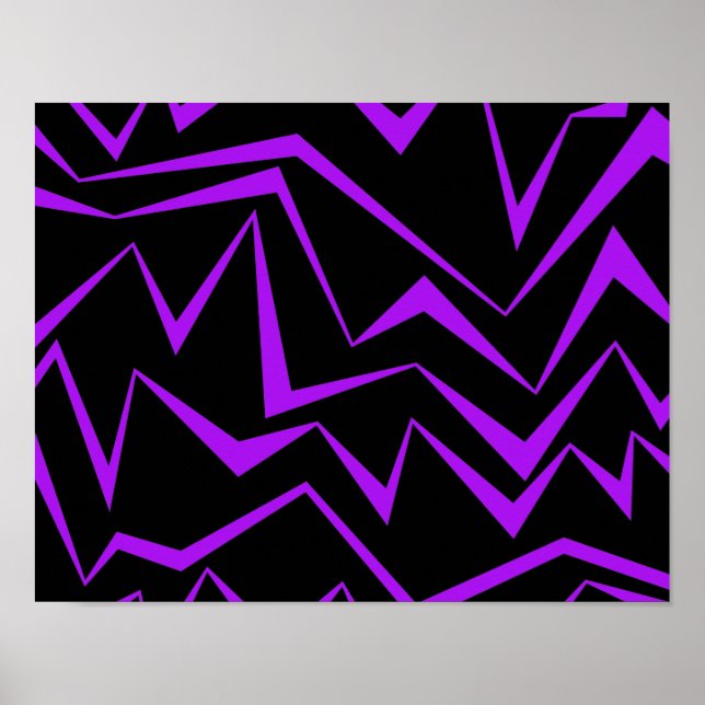Affiche motif de zigzag géométrique Abstrait, audacieux et (Devant)