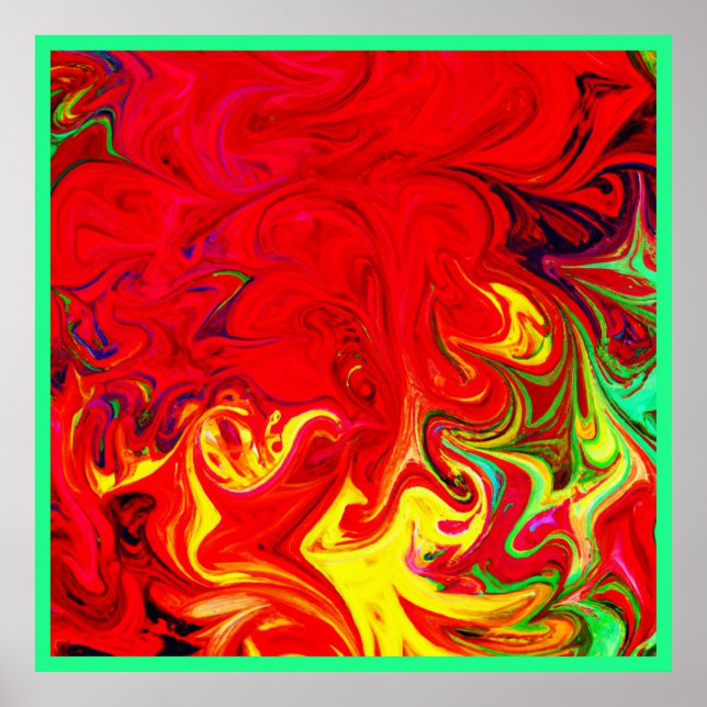 Affiche Motif d'éclatement de couleur énergétique (Devant)