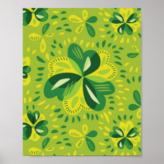 Affiche Motif décoratif à trois feuilles