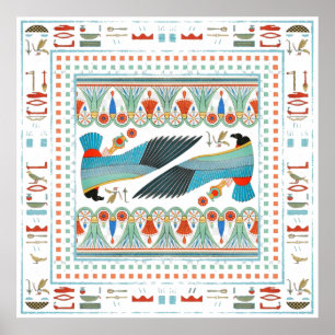 Affiche Motif décoratif égyptien sans couture I