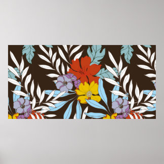 Affiche Motif d'élégance abstraite avec fond floral.