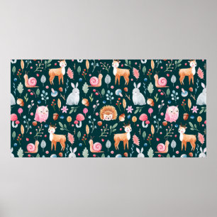 Affiche Motif d'enfants en aquarelle technique. fée