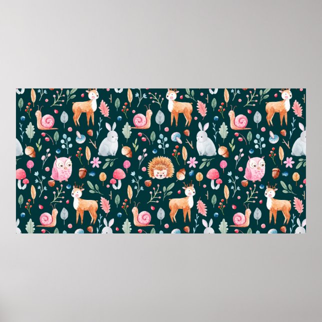 Affiche Motif d'enfants en aquarelle technique. fée (Devant)