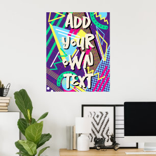 Affiche motif des années 90, années 90 Retro Geometry Gree