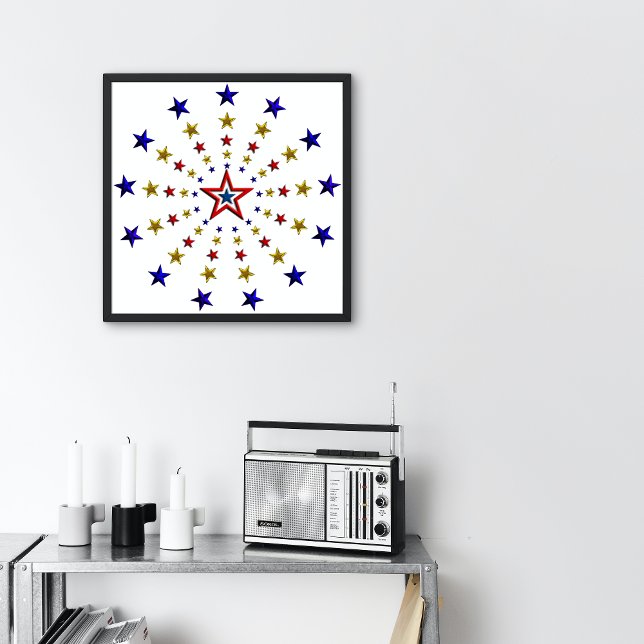 Affiche Motif des Étoiles Patriotiques Petit (Créateur téléchargé)