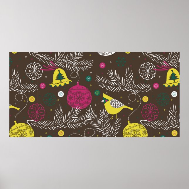 Affiche Motif d'hiver de Noël (Devant)