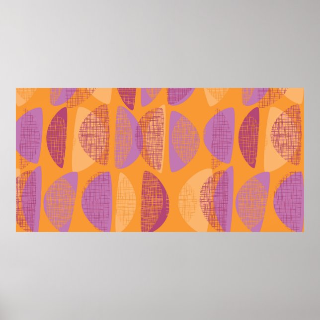 Affiche Motif d'illustration de style moderne du milieu du (Devant)