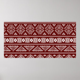 Affiche Motif d'illustration tribal vintage sans couture e