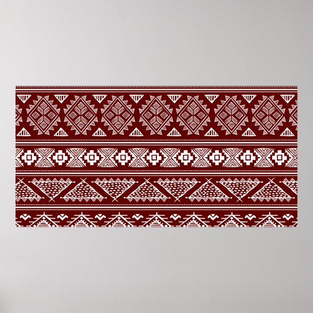 Affiche Motif d'illustration tribal vintage sans couture e (Devant)