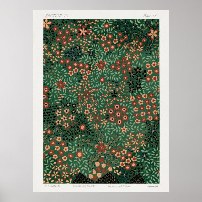 Affiche Motif d'impression florale japonais de Section VII (Devant)