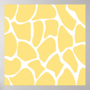 Affiche Motif d'impression Giraffe en Jaune.