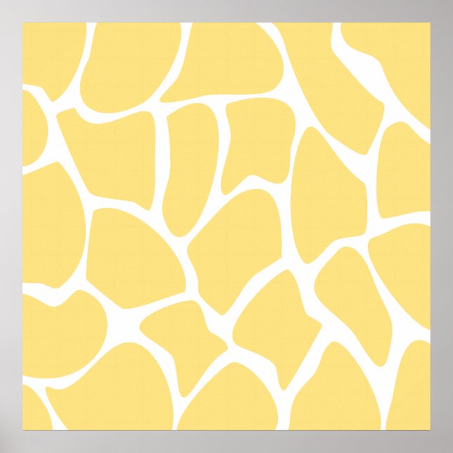Affiche Motif d'impression Giraffe en Jaune. (Devant)