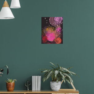 Affiche motif d'oiseaux colorés Abstraits