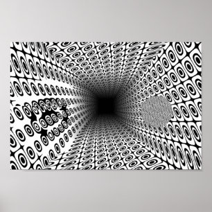 Affiche Motif d'OP Art Géométrique du Tunnel Ramanujan Qua
