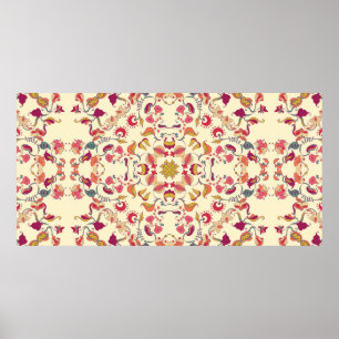 Affiche Motif en dentelle ornementale, arrière - plan circ