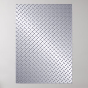 Affiche Motif en diamant en acier brillant