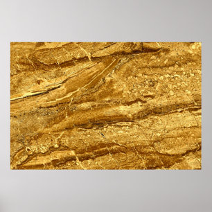 Affiche Motif en marbre d'or naturel