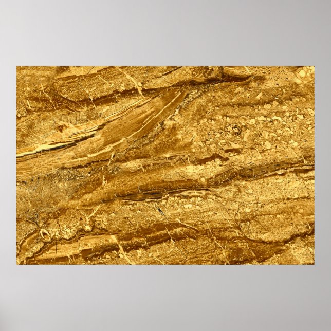 Affiche Motif en marbre d'or naturel (Devant)