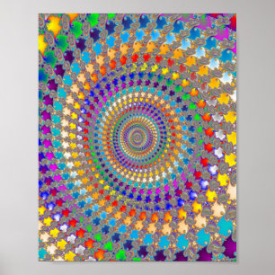 Affiche Motif en spirale coloré