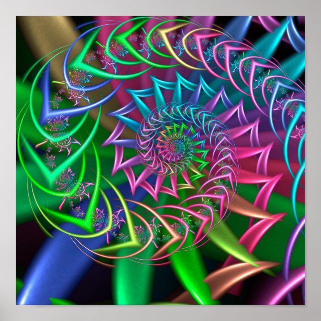 Affiche Motif en spirale de flèches (Devant)