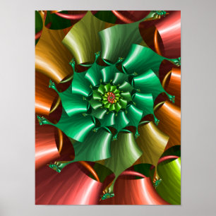 Affiche Motif en spirale multicolore