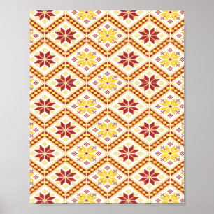 Affiche motif en tissu floral