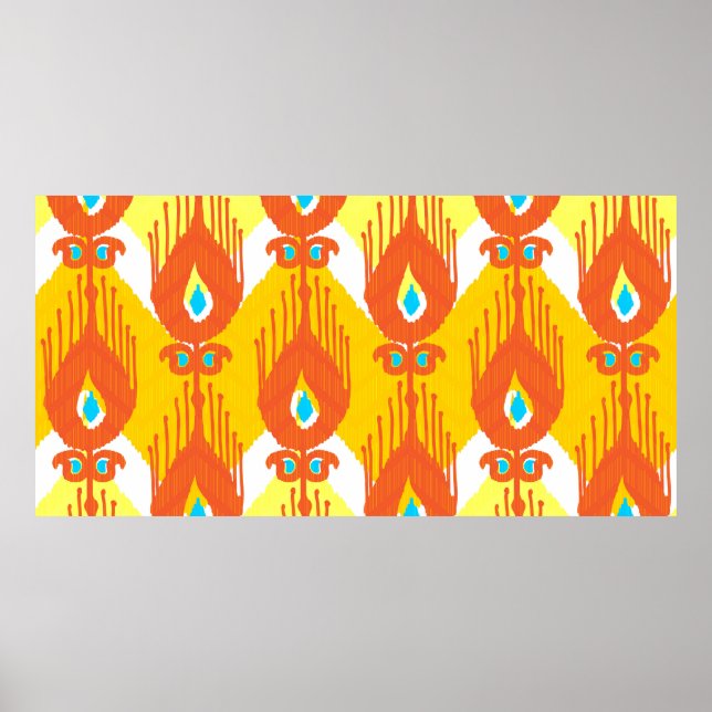 Affiche Motif en tissu Ikat (Devant)